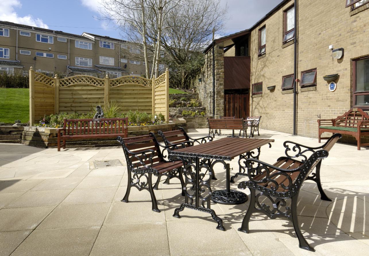 patio furniture at a care home